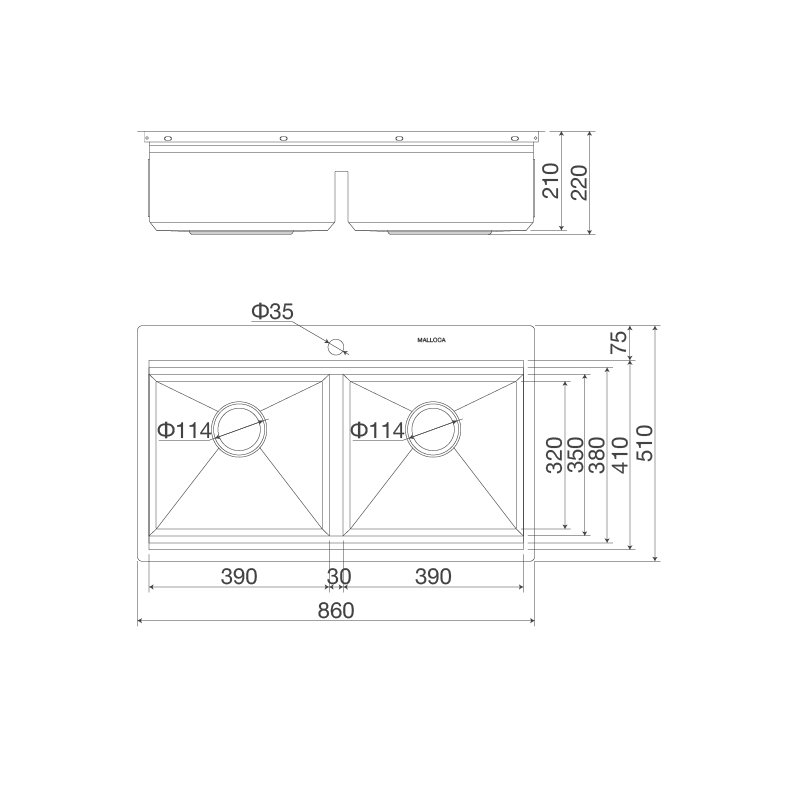 Chậu rửa chén Slide Malloca MS 862 - Hàng Chính Hãng