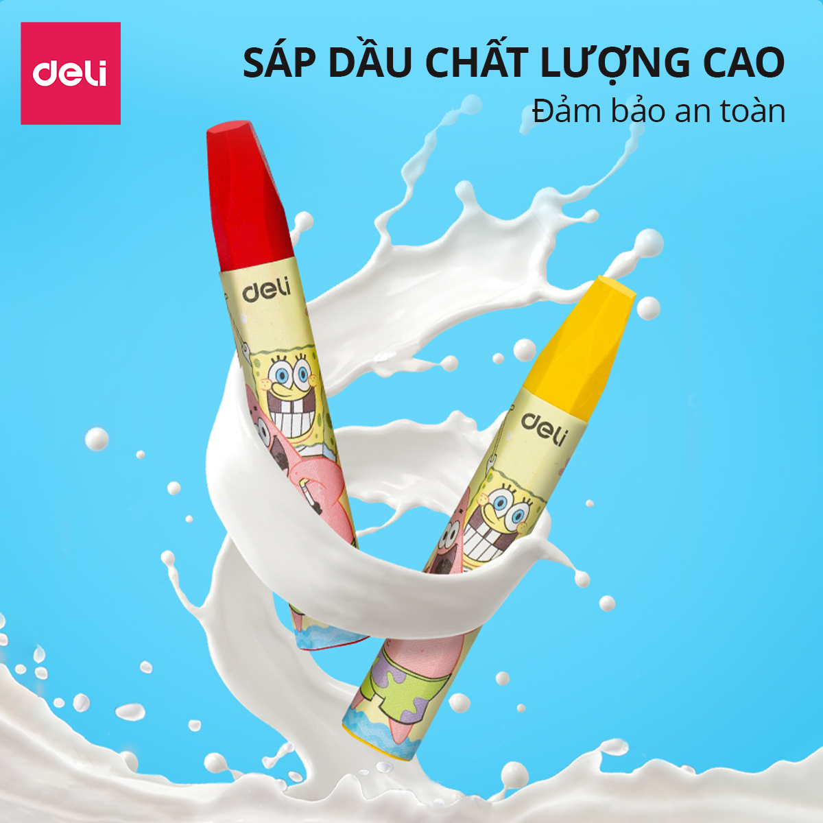 Bút Sáp Màu Dầu Bọt Biển Dễ Thương Deli - 12/18/24 Màu Tươi Sáng An Toàn Siêu Mịn Tô Màu Vẽ Tranh Mỹ Thuật - EC218
