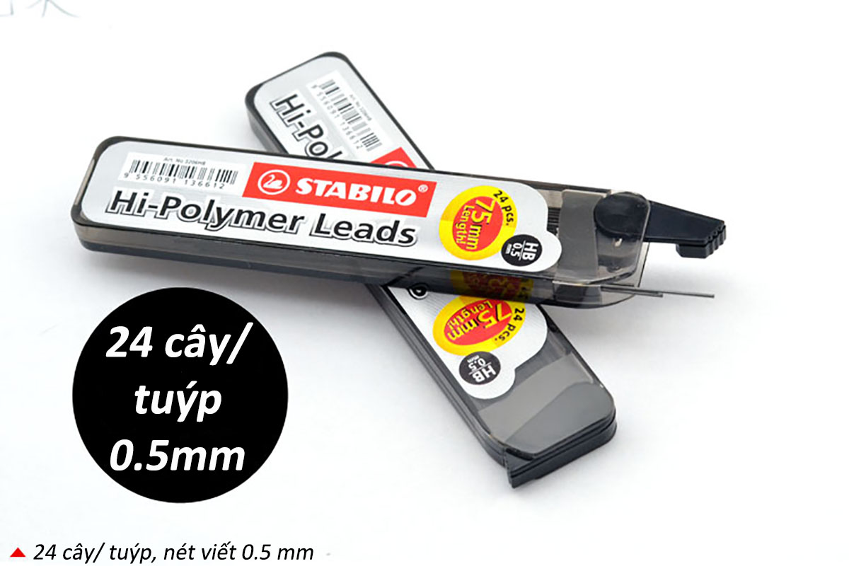 Tuýp Ruột chì bấm STABILO - Tuýp 24 ruột 0.5mm/ 2B (PC3206R24-2B)