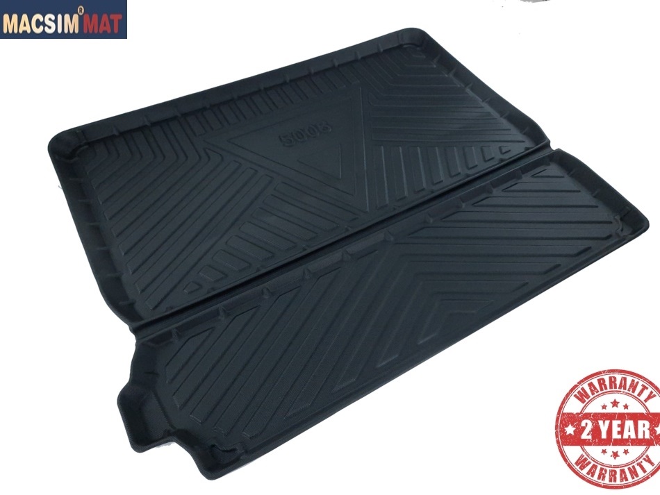 Thảm lót cốp xe ô tô Peugeot 5008 nhãn hiệu Macsim chất liệu TPV cao cấp màu đen(113)
