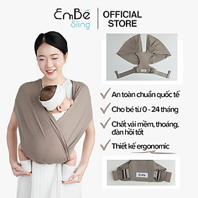 [Thiết Kế Mới - Màu Mocha] Địu Vải Em Bé Sling Baby Sling Nova/Nova Plus Dễ Địu Êm Vai An Toàn Cho Bé 0–24 Tháng