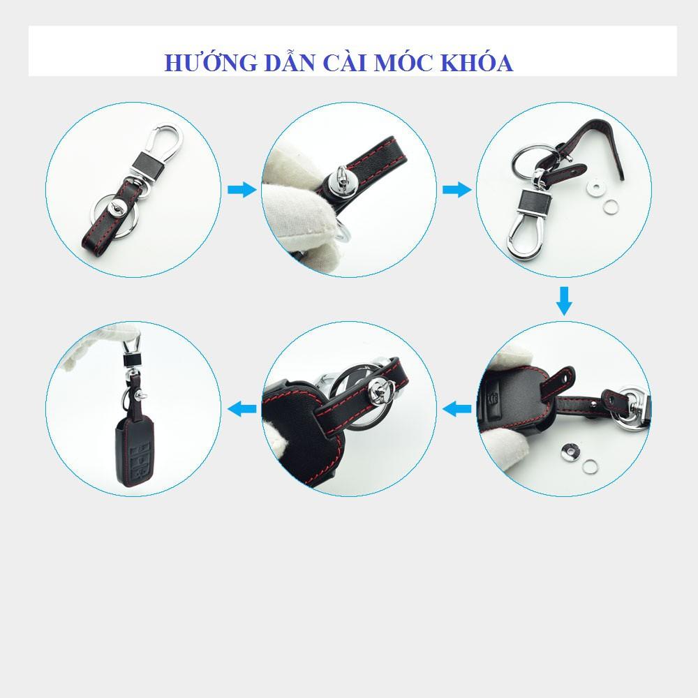 Bao Da Chìa Khóa Dành Cho Xe Ô Tô Mazda 3 2020 (Da Thật) Logo 3D