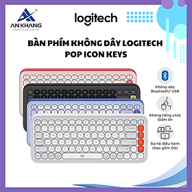 Bàn phím không dây Logitech POP ICON Keys - Hàng Chính Hãng - Bảo Hành 12 Tháng