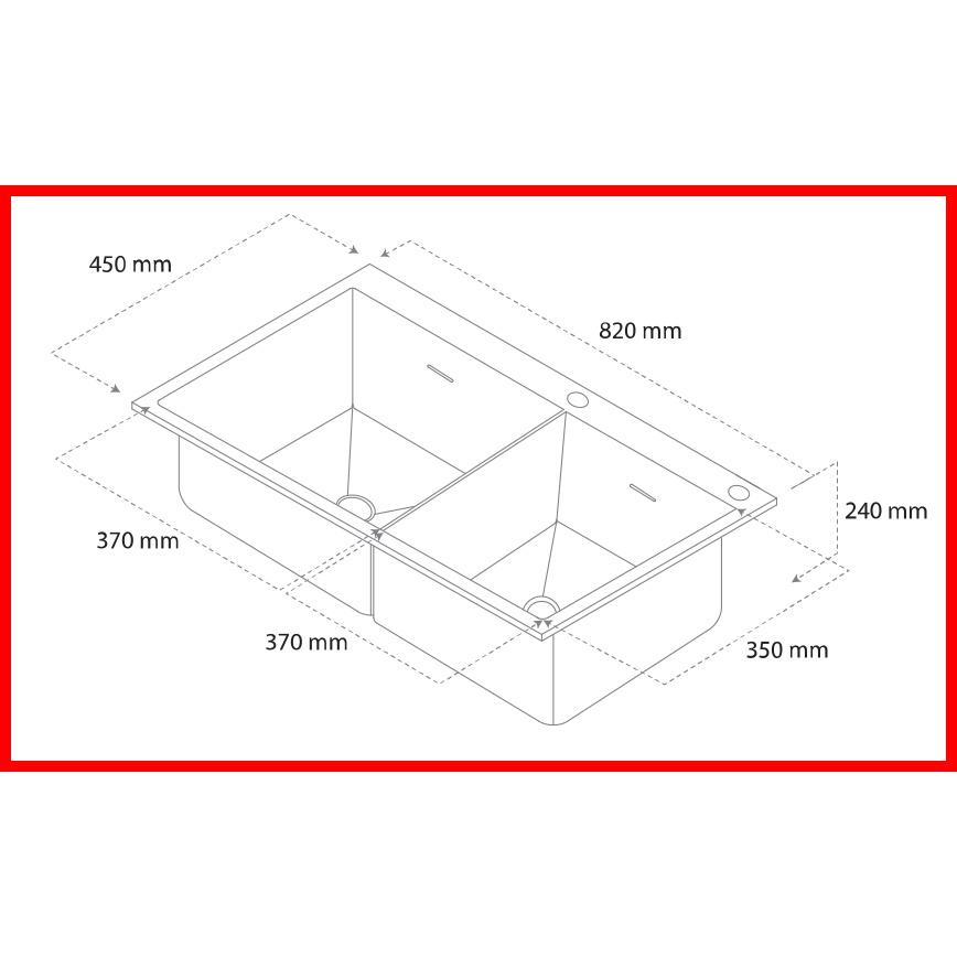 {CHÍNH HÃNG} Chậu rửa 2 hố cân phụ kiện đi kèm chât liệu Inox 304 cao cấp mã GC.AB8245 thương hiệu GERARI