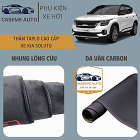 [KIA SOLUTO] Thảm Taplo 3 Lớp Dành Cho Xe KIA SOLUTO, Nhung Lông Cừu Và Da Vân Carbon Cao Cấp - Hàng Chính Hãng