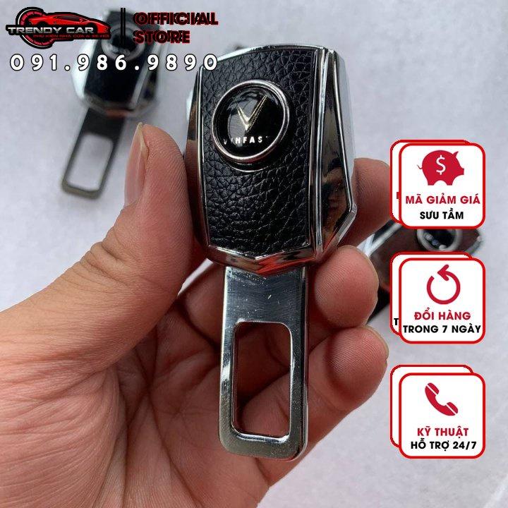 Chốt cài dây an toàn Logo hãng cao cấp bọc da bản cải tiến có thể móc nối tiếp Trendy Car