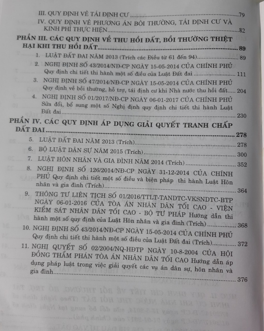 Tìm hiểu quy định về giải quyết tranh chấp đất đai -Quy định về bồi thường thiệt hại, tái định cư khi thu hồi đất