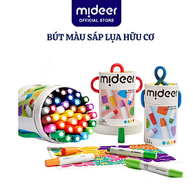 Màu sáp dầu, bút sáp lụa vặn hữu cơ Mideer Silky Crayon kèm quai cho bé 12-24-36 màu
