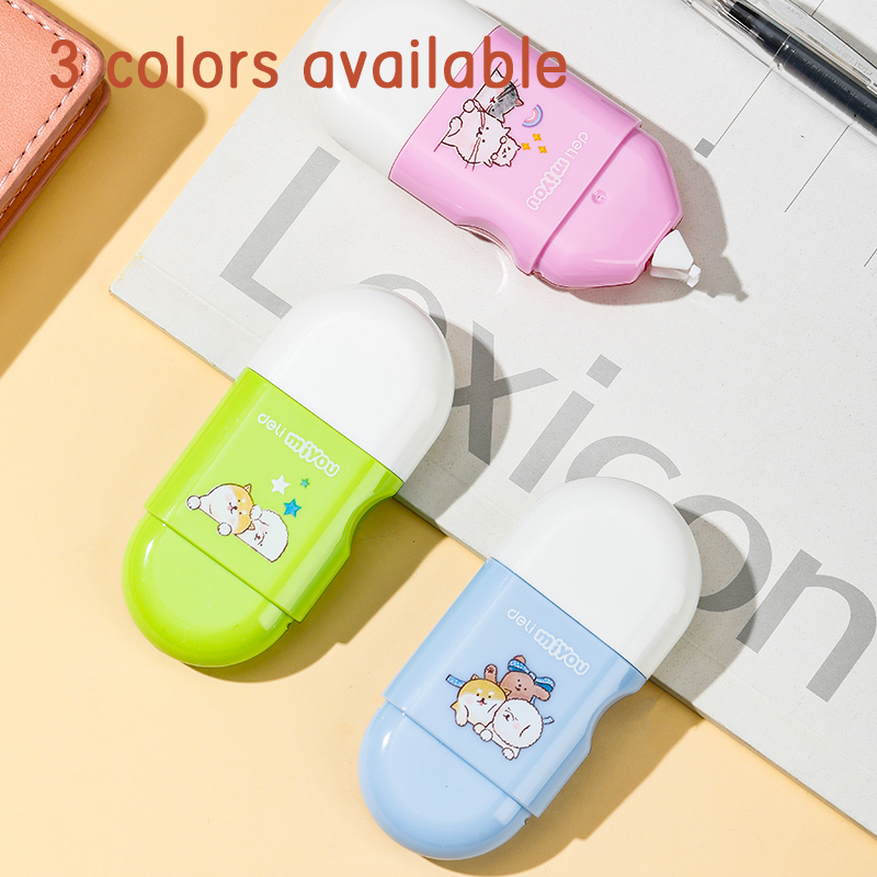 Băng xóa kéo băng xóa cute hình thú cưng ngộ nghĩnh Deli - Dài 6m / 8m - Phù hợp cho văn phòng, học sinh - EH352 / EH353
