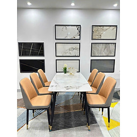 Bộ bàn ăn mặt đá nhập khẩu sang trọng, hiện đại CTL03 Tundo nhiều lựa chọn