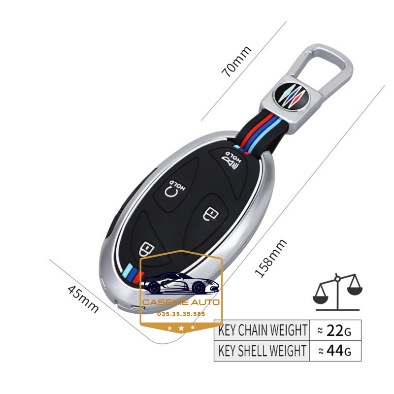 Ốp Chìa Khóa Hyundai Santa Fe 2025, Tucson 2025 All New 5 Nút, Chất Liệu Hợp Kim, Kèm Móc Treo Cao Cấp - Hàng Nhập Khẩu