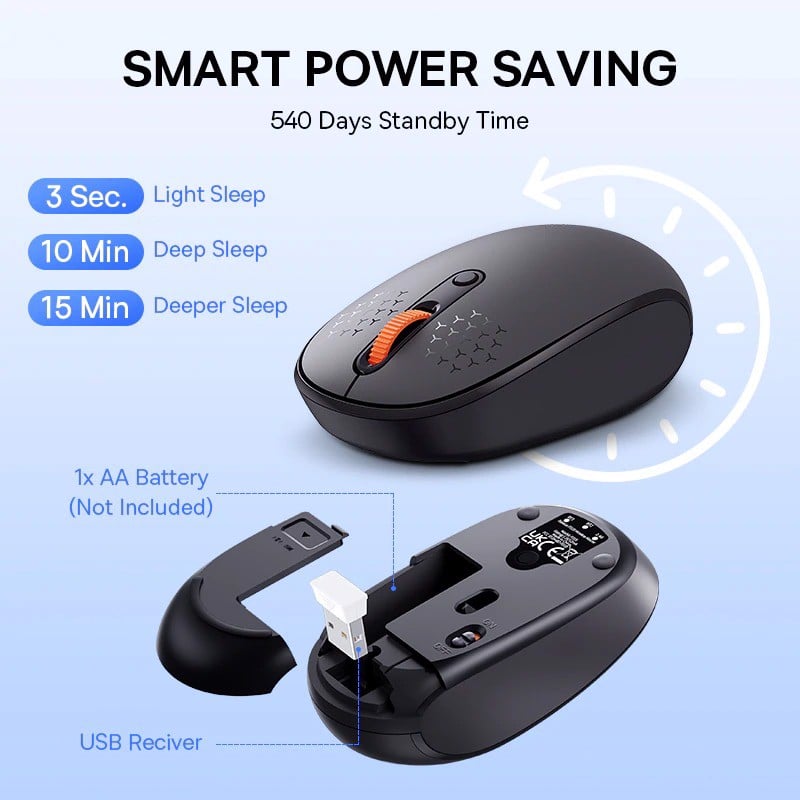 Chuột không dây Baseus F01B Tri-Mode Wireless Mouse Bluetooth & 2.4GHz- hàng chính hãng