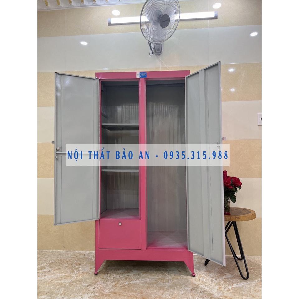 Tủ sắt quần cao 1m8 ngang 90cm hồng - TSDT12