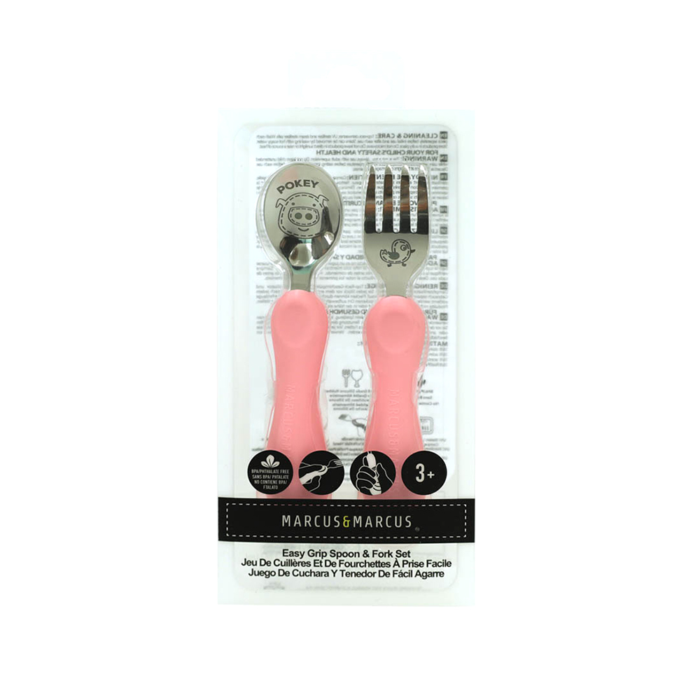 Bộ thìa nĩa ăn dặm cho bé Easy Grip Marcus & Marcus, từ 3 tuổi