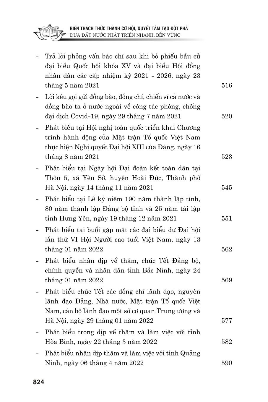 Biến thách thức thành cơ hội. Quyết tâm đột phá đưa đất nước phát triển nhanh, bền vững (bản in 2024)
