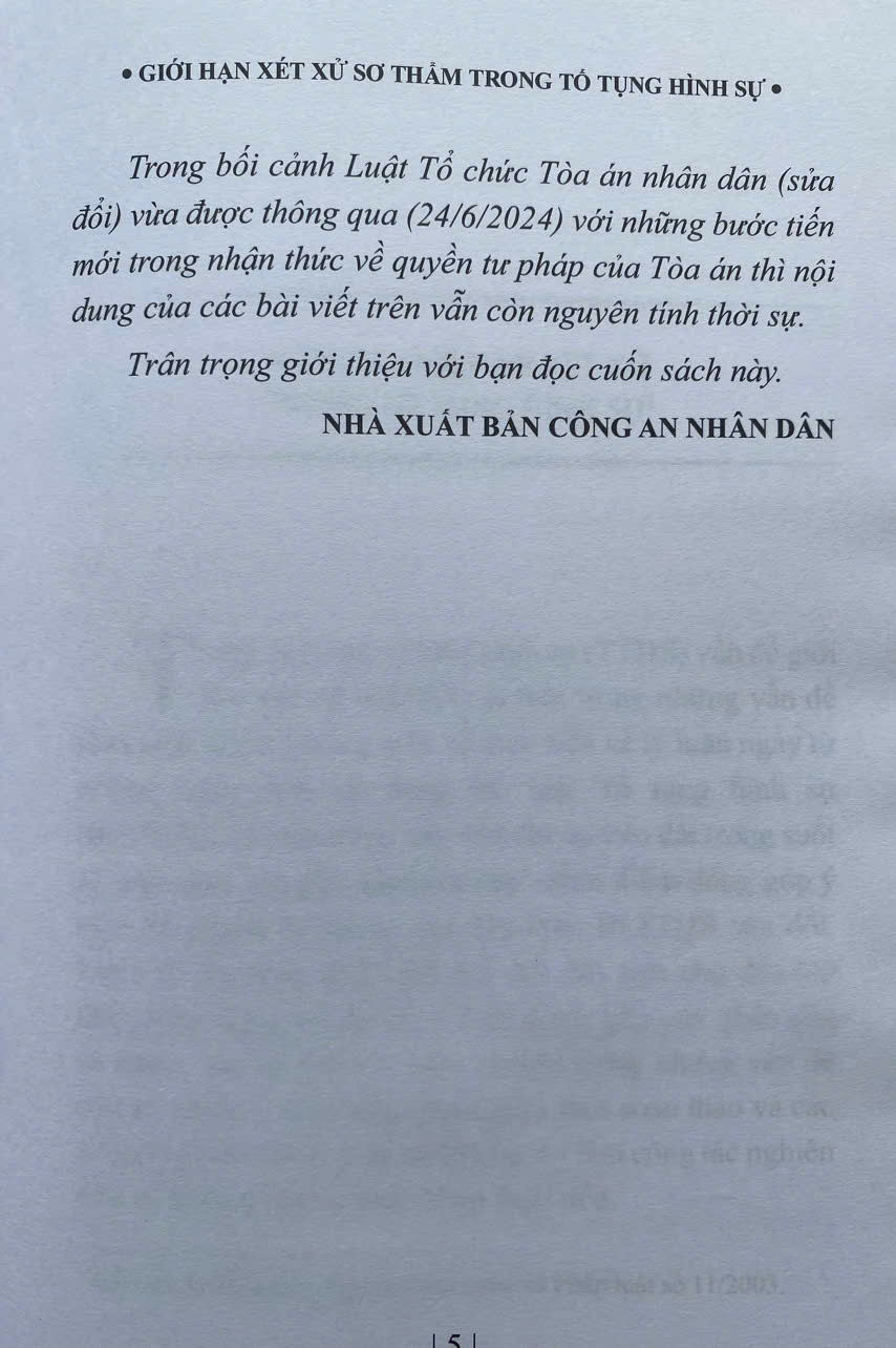 Giới Hạn Xét Xử Sơ Thẩm Trong Tố Tụng Hình Sự