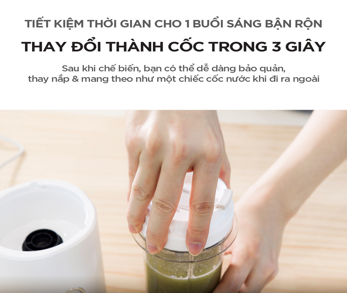 Máy Xay Sinh Tố Mini Cuckoo CFM-D60MGW-Thiết kế nhỏ gọn & hiện đại-Thao tác với 1 chạm-Hàng chính hãng