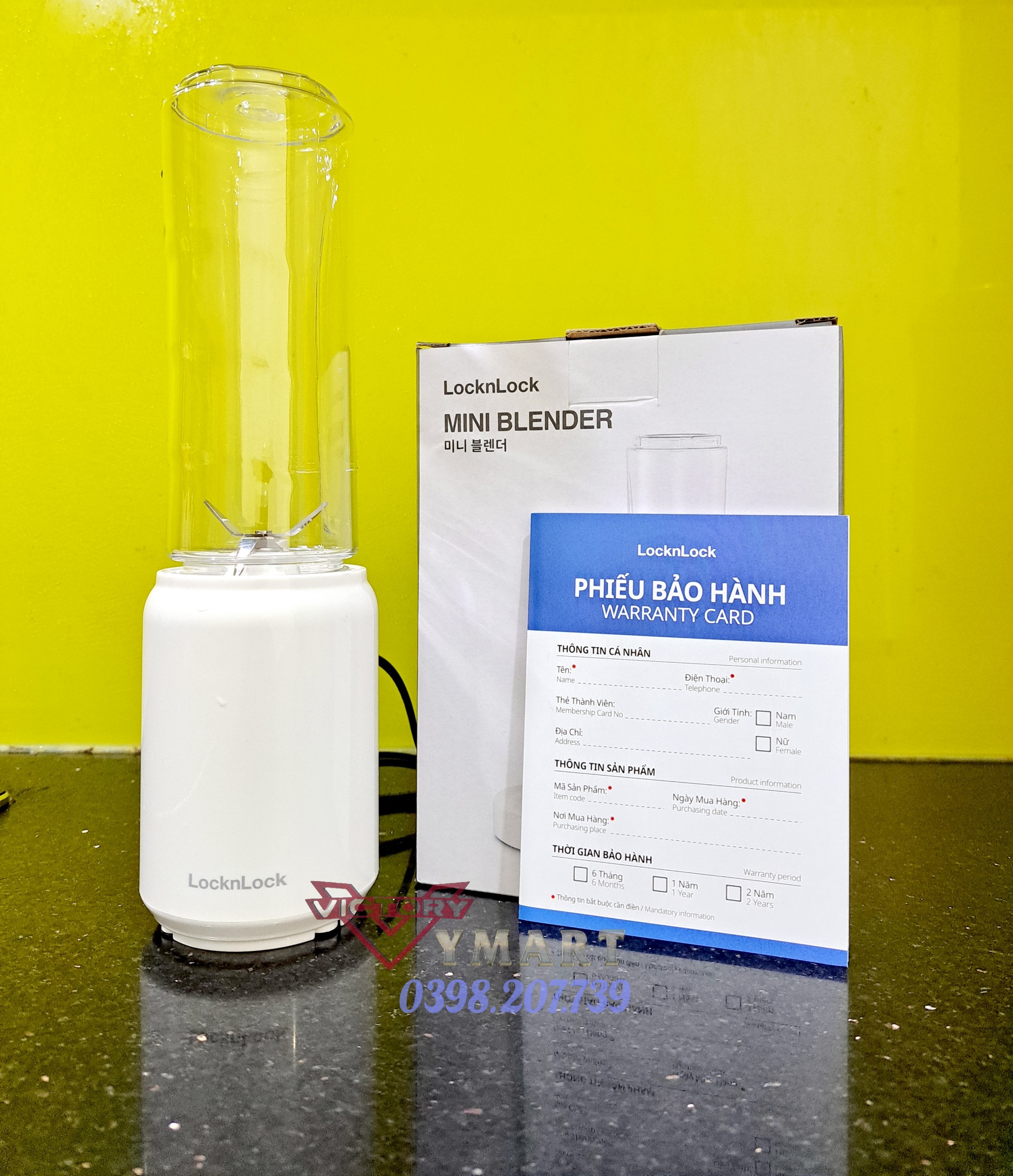 Máy Xay Sinh Tố Mini Blender Locknlock EJM433WHT (Model 2024), 220-240 V, 50/60 Hz, 150 W, 280 ml - Hàng Chính Hãng