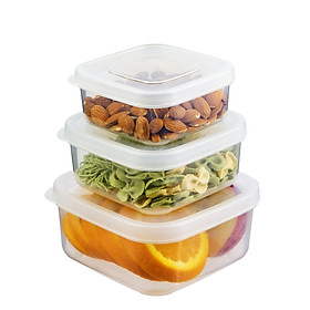 Bộ 3 hộp thực phẩm vuông Hokkaido size 750-1500-2500ml