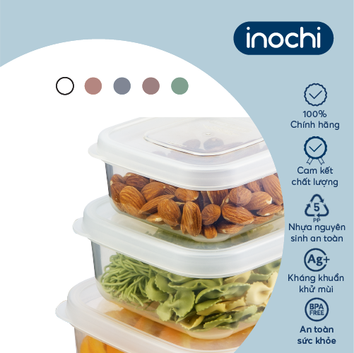 Bộ 3 hộp thực phẩm vuông Hokkaido 50010002000ml