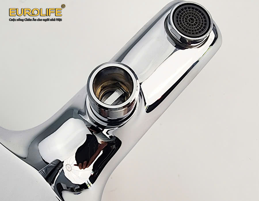 Bộ vòi sen nóng lạnh Đồng mạ Chrome Eurolife EL-8001 (Trắng bạc)