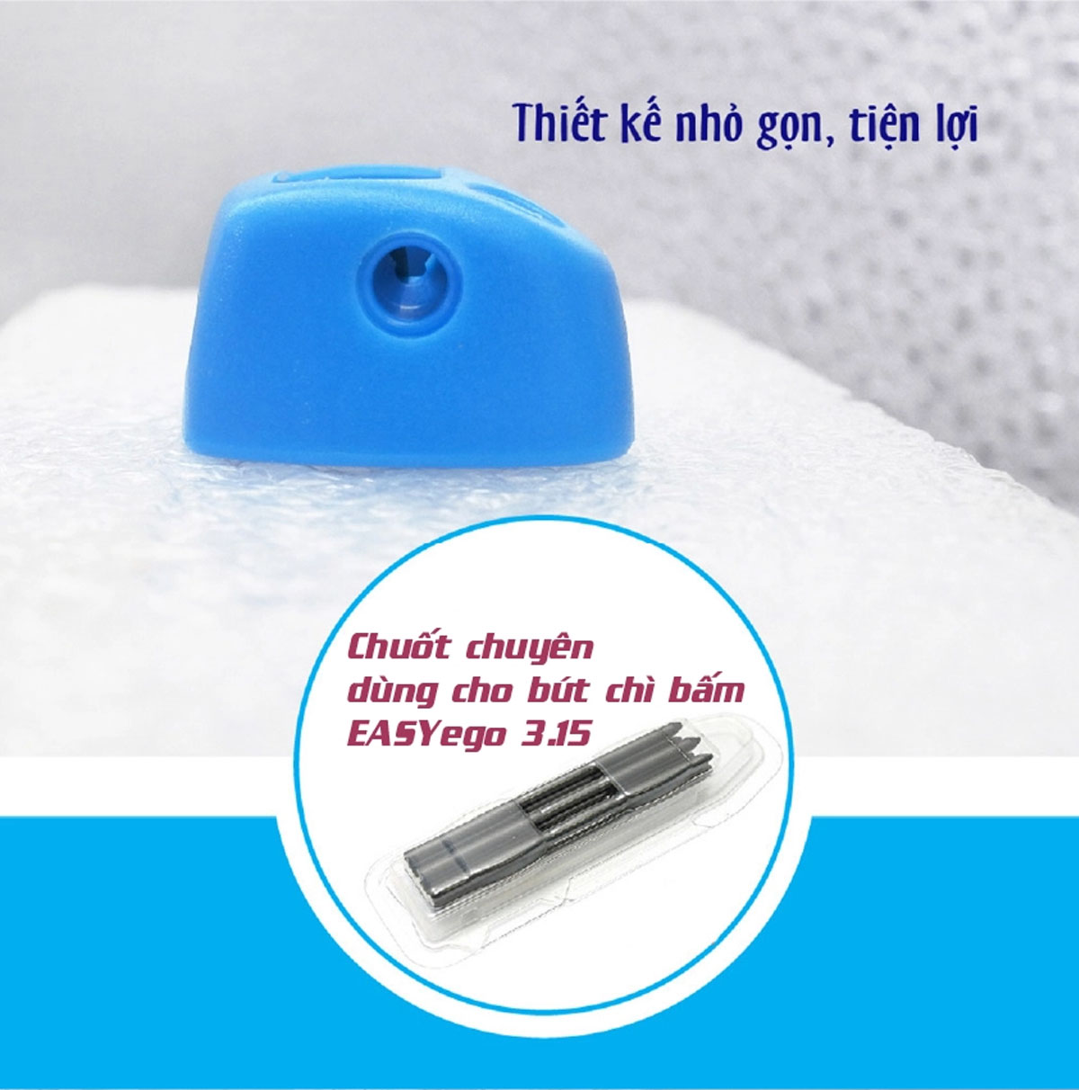 Chì bấm hình thể học STABILO EASYergo 3.15 MPE79 - Thuận tay phải, nét 3.15mm thân xanh lá (MPE79R-GN)
