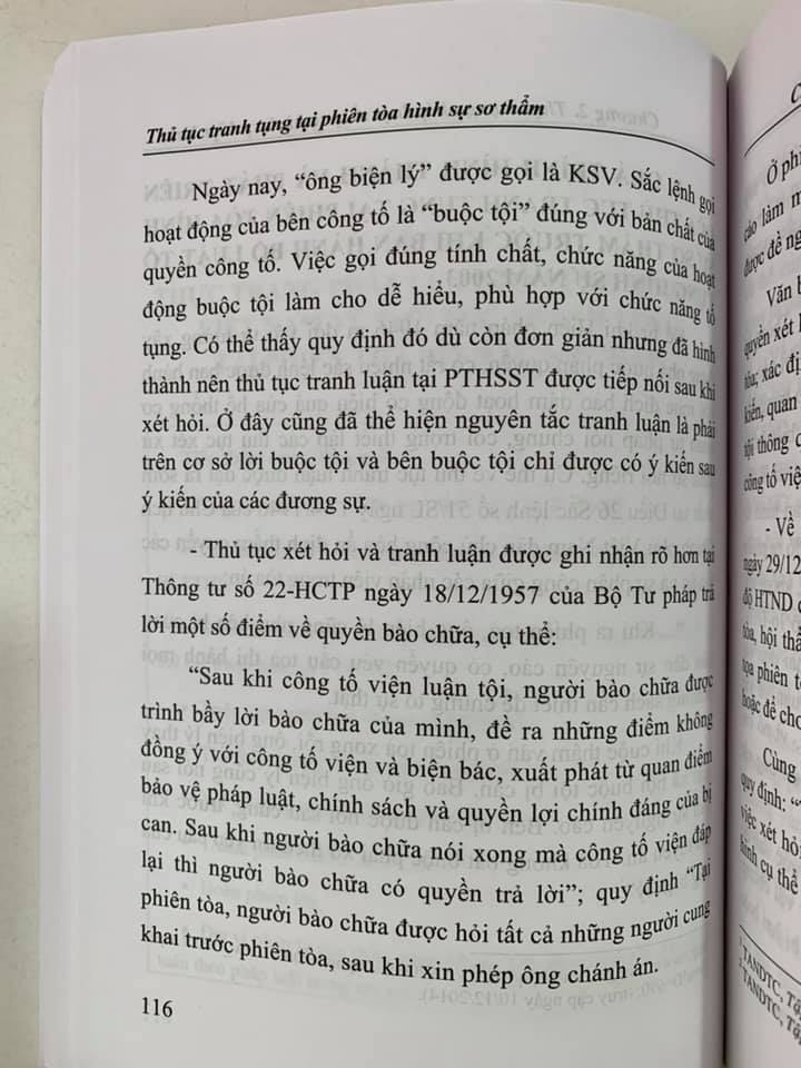 Thủ tục tranh tụng tại phiên toà hình sự sơ thẩm (tái bản lần thứ nhất)