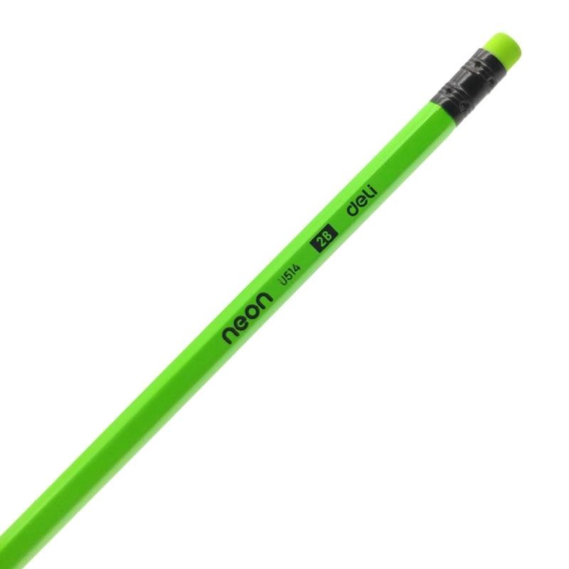 Bút Chì Gỗ 2B Deli Neon EU51400 (Mẫu Màu Giao Ngẫu Nhiên)