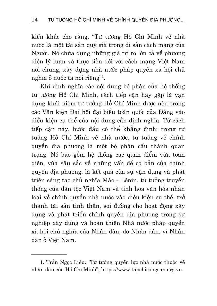 Tư tưởng Hồ Chí Minh về chính quyền địa phương và vận dụng xây dựng, hoàn thiện chính quyền địa phương ở Việt Nam hiện nay (Sách chuyên khảo)