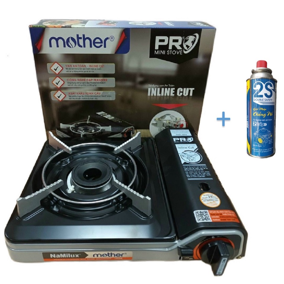 Bếp Gas Mini Namilux Pro Mother Na - PL 2111 PF + Lon gas { Giao màu ngẫu nhiên }- Hàng Chính Hãng
