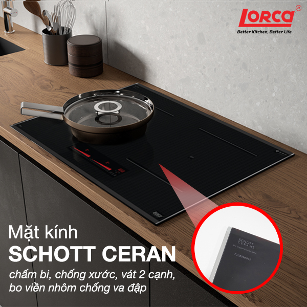 Bếp Từ Đôi LORCA LCI 890 PLUS - Hàng Nhập Khẩu Từ Đức Chính Hãng Cao Cấp, Công Nghệ E.G.O Hiện Đại và Tiết Kiệm Năng Lượng