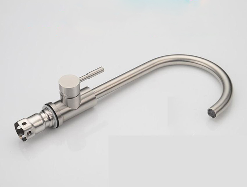 Vòi rửa chén bát nóng lạnh Inox SUS 304 tặng 2 dây cấp nước nóng lạnh (60 cm)