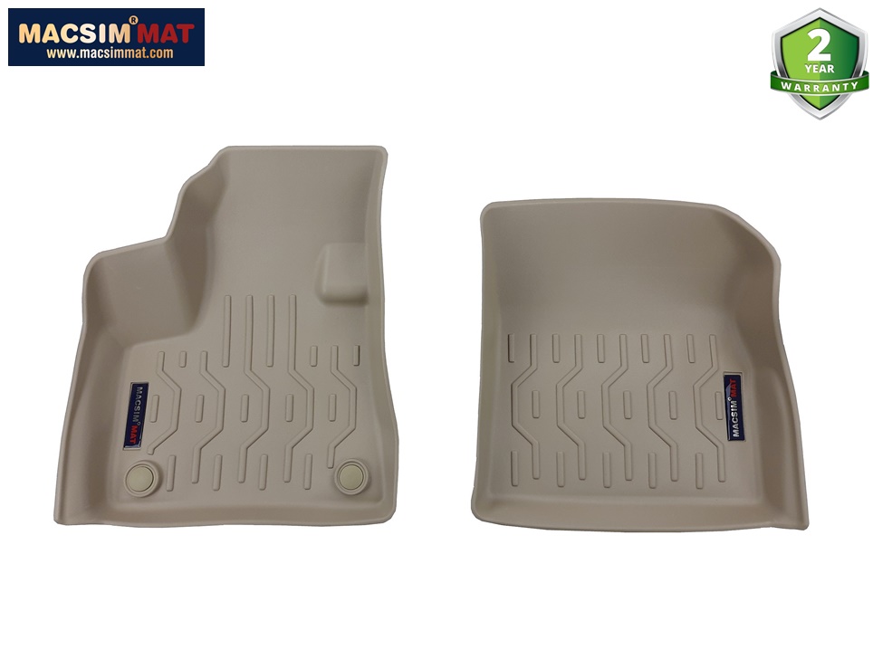 Thảm lót sàn xe ô tô Peugoet 3008 Nhãn hiệu Macsim chất liệu nhựa TPV cao cấp màu be (FDW-178) - 2 hàng ghế