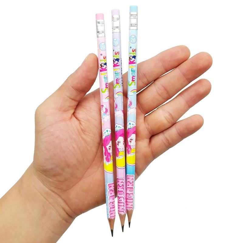 Bút Chì Gỗ Họa Tiết 2B Unicorn - Smart Kids PC11 (Sắc Độ Màu Giao Ngẫu Nhiên)