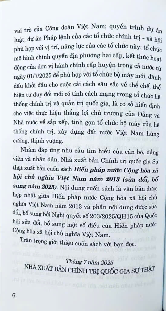 Hiến Pháp Nước Cộng Hoà Xã Hội Chủ Nghĩa Việt Nam Năm 2013 ( Sửa Đổi, Bổ Sung Năm 2025)