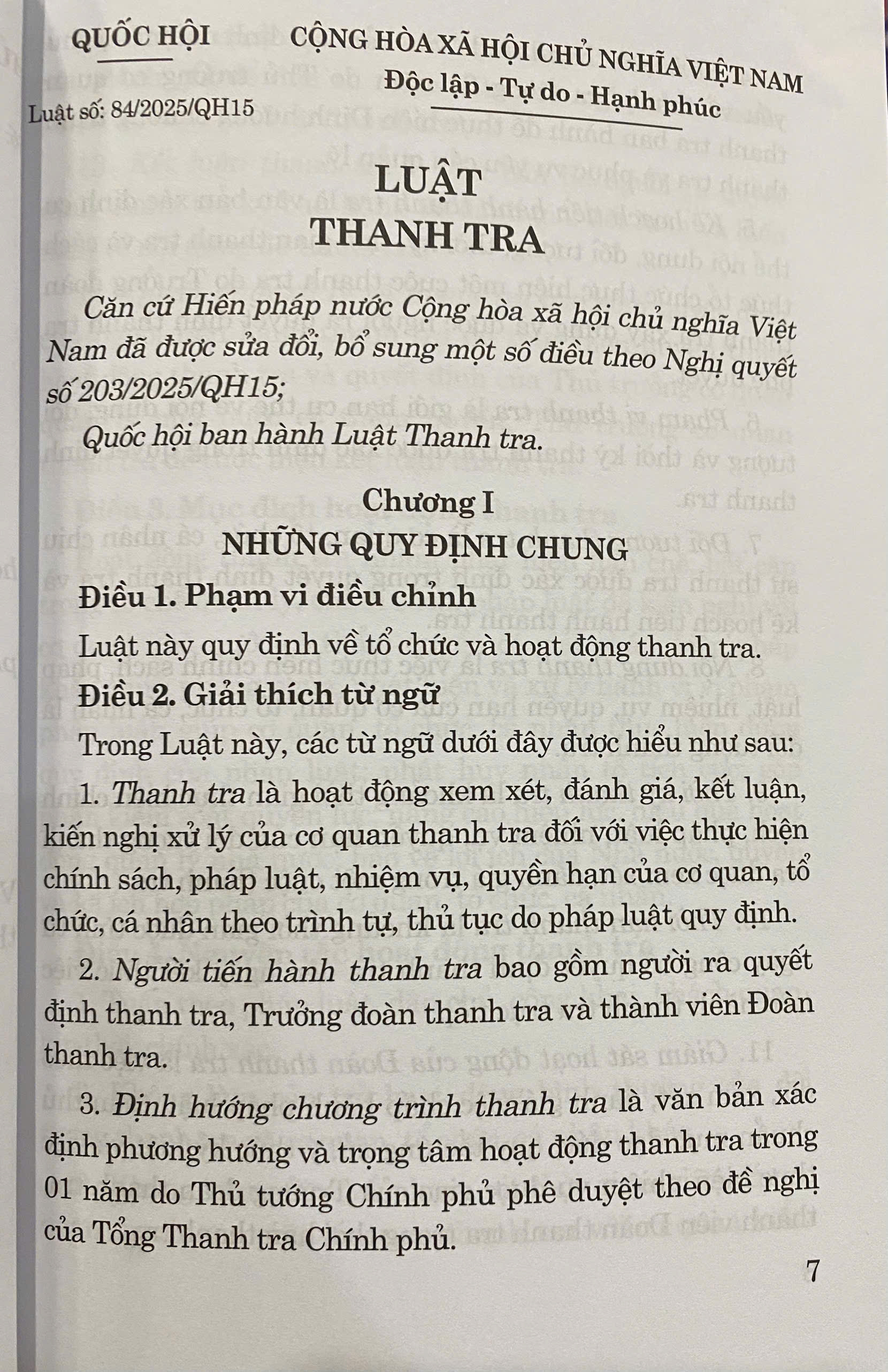 Luật Thanh Tra Năm 2025