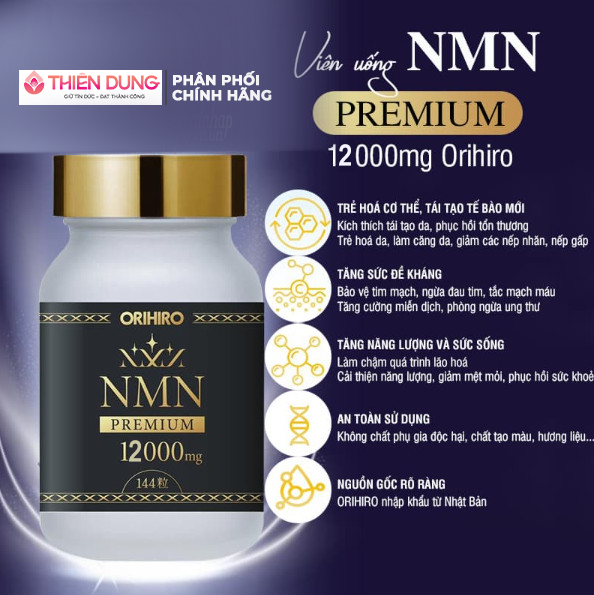 Viên Uống Trẻ Hoá Và Chăm Sóc Sức Khoẻ Toàn Diện NMN 12000 Premium 60 Viên