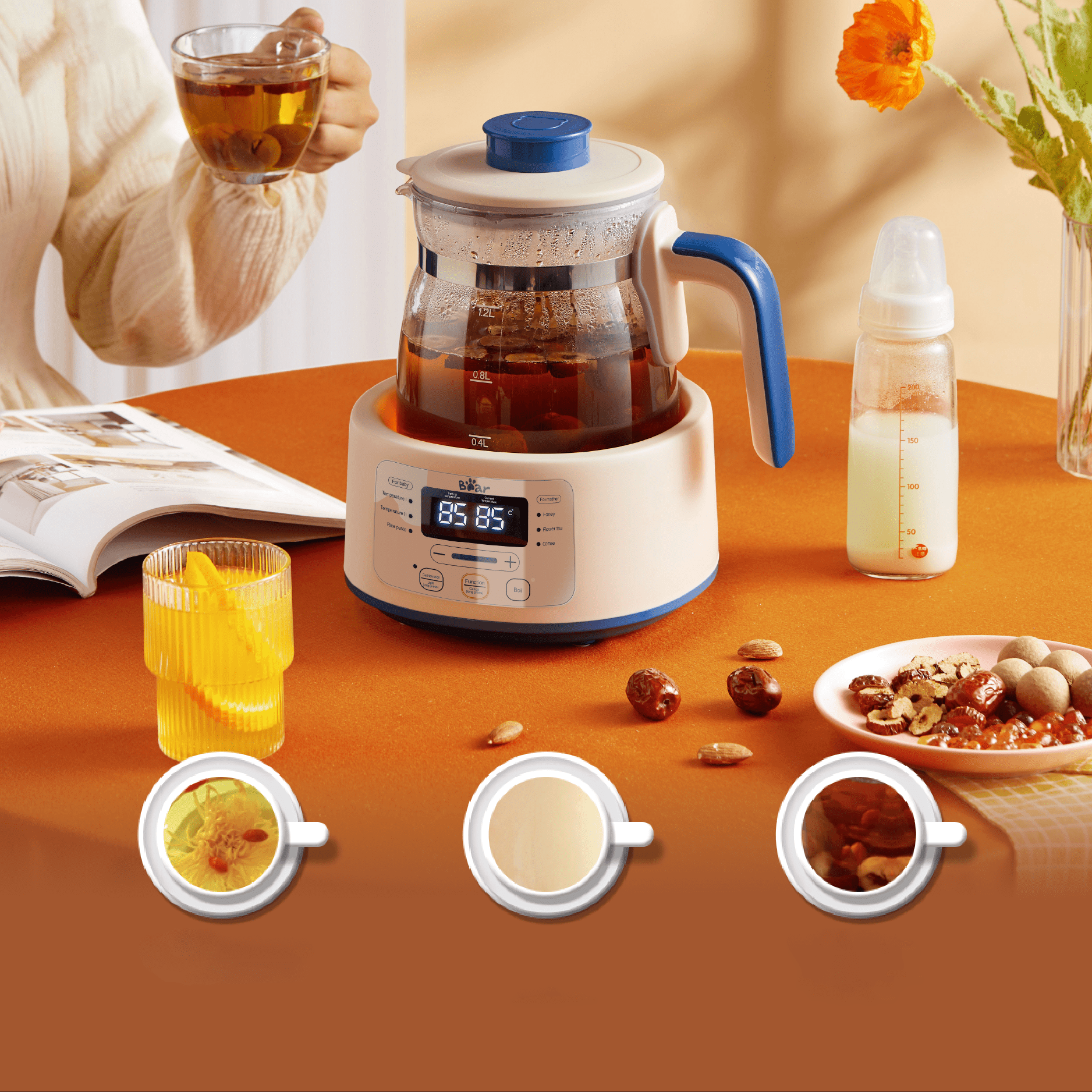 Máy đun và hâm sữa đa năng Bear TNQ-D12D1