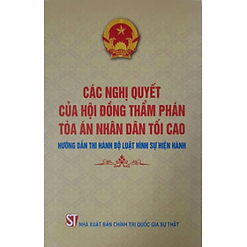 Các Nghị Quyết Của Hội Đồng Thẩm Phán Tòa Án Nhân Dân Tối Cao Hướng dẫn thi hành bộ luật hình sự hiện hành