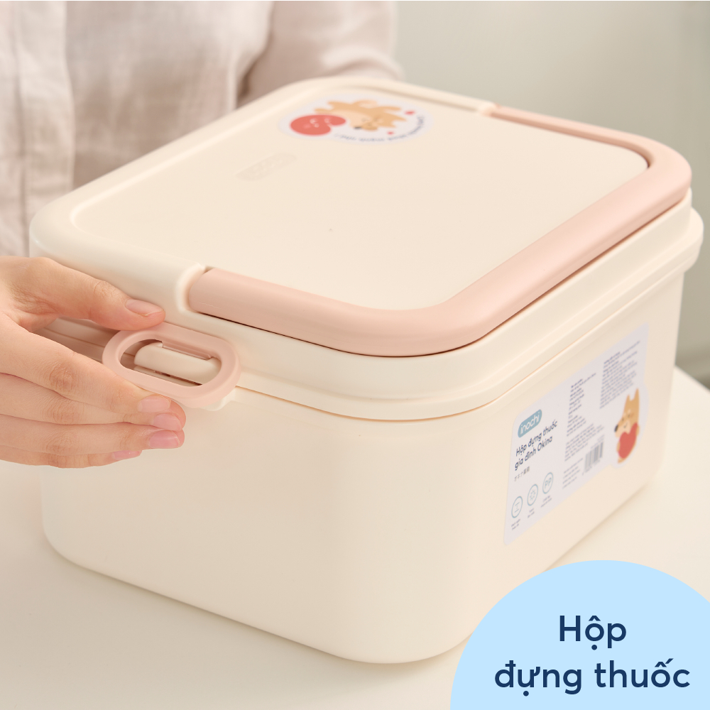 Hộp Đựng Thuốc Gia Đình 2 Tầng Okina , Hộp Y Tế ĐA NĂNG Phân Loại Thuốc Cỡ Lớn Siêu Tiện Dụng - Hàng chính hãng inochi ( Tặng kèm khăn lau pakasa) Giao màu ngẫu nhiên