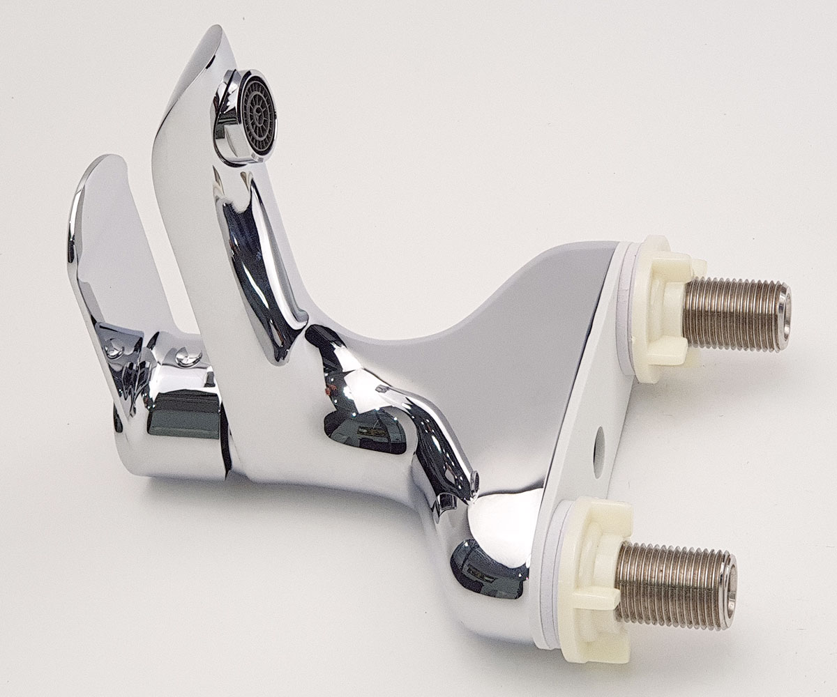 Vòi Lavabo nóng lạnh 2 chân Đồng mạ Chrome Eurolife EL-VIO03 (Trắng bạc)