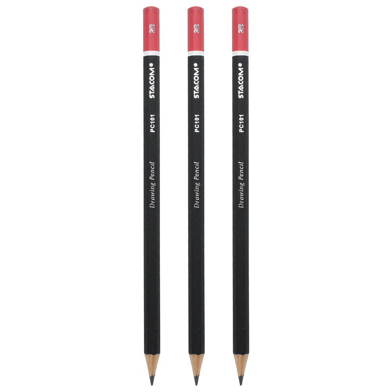 Vỉ 3 + 1 Bút Chì Gỗ 2B - Stacom V3PC101-2B