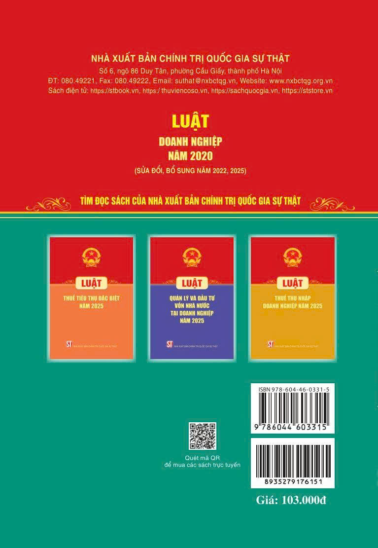 Luật Doanh nghiệp năm 2020 ( Sửa đổi, bổ sung năm 2022,2025)