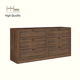 HAPPY FURNITURE , MATTA - Tủ lưu trữ 6 ngăn kéo, THK_225 , 160cm x 45cm x 79cm DxRxC
