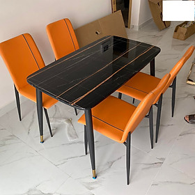 Bộ bàn ăn mặt đá cẩm thạch kết hợp ghế zena