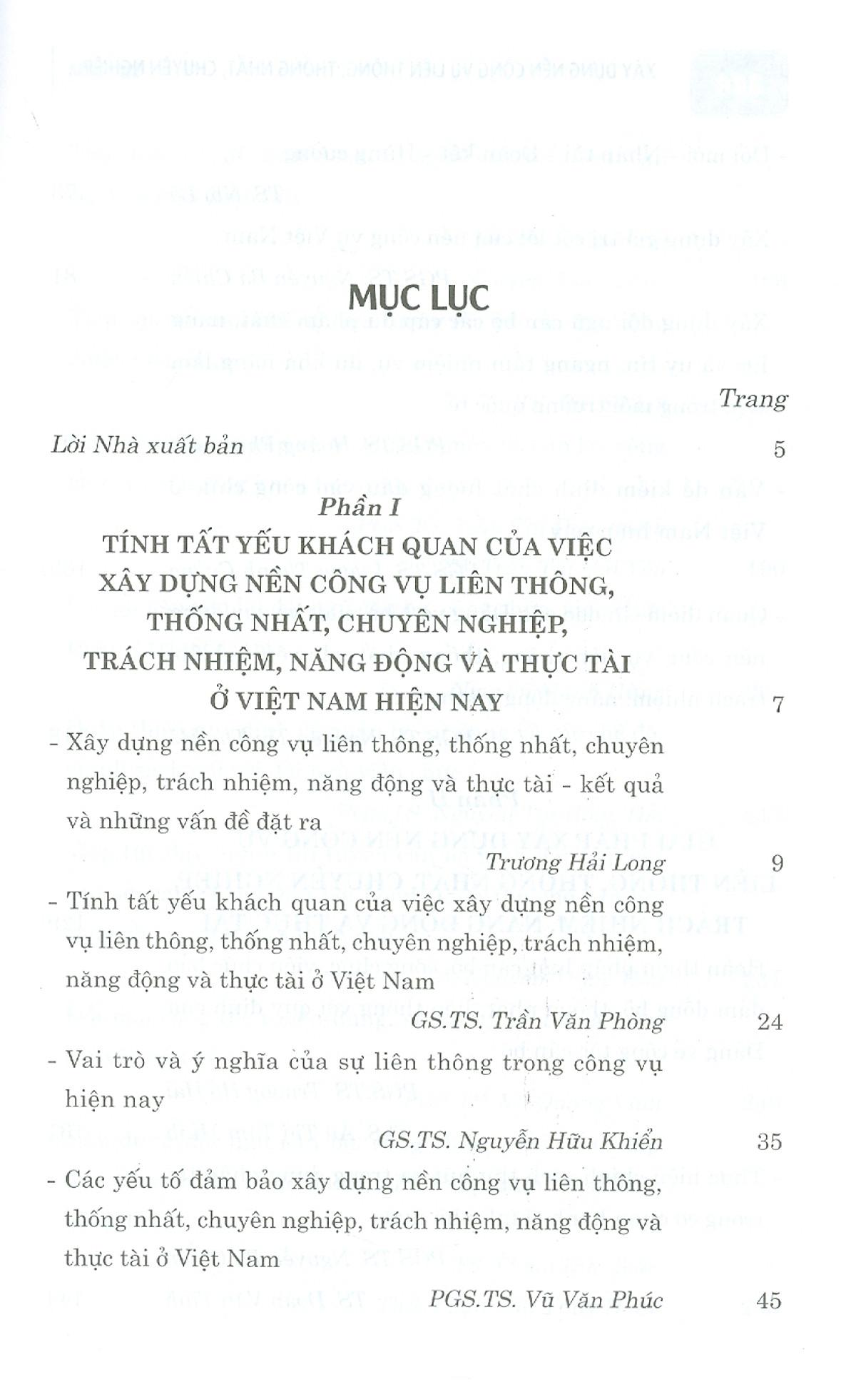 Xây Dựng Nền Công Vụ Liên Thông, Thống Nhất, Chuyên Nghiệp, Trách Nhiệm, Năng Động Và Thực Tài