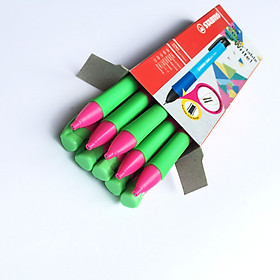 Hộp bút chì bấm STABILO COM4pencil - Hộp 10 bút chì nét 0.7mm màu hồng + Tuýp 24 ruột 0.7 + Gôm tẩy ER196E (MP6637/10R+-PK)