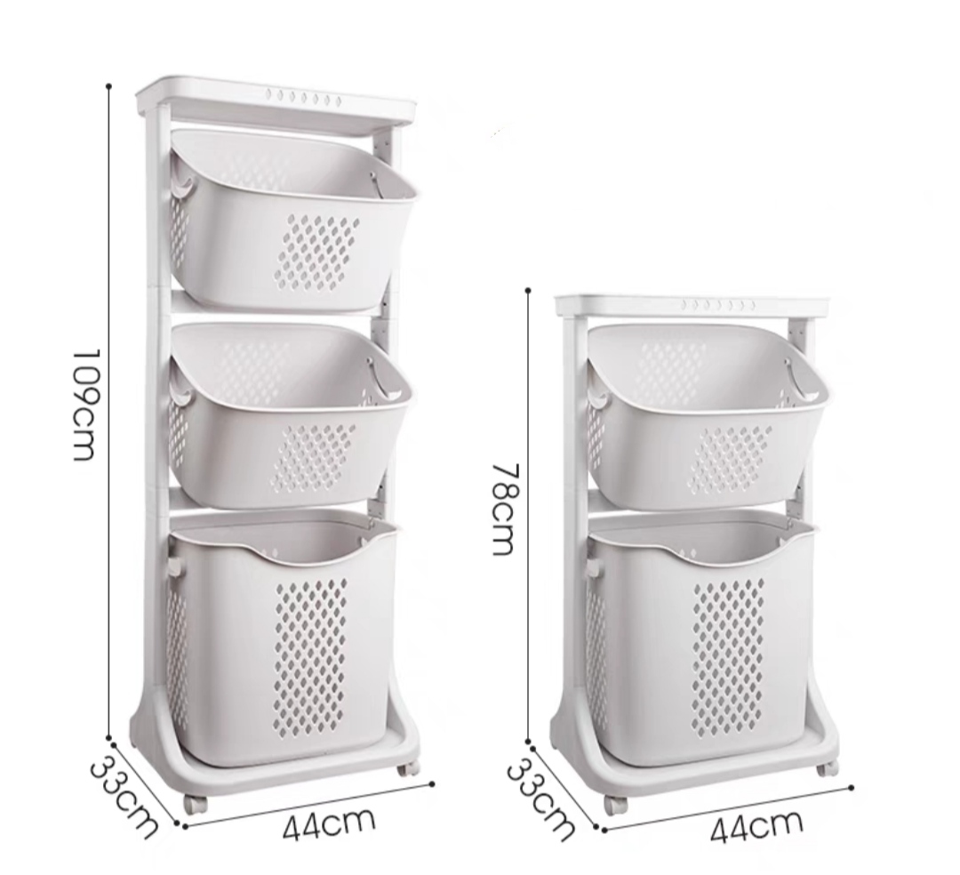 KỆ ĐỰNG ĐỒ 2 TẦNG 3 TẦNG ĐA NĂNG CÓ BÁNH XE XOAY 360 ĐỘ - GIỎ KỆ ĐỰNG ĐỒ ĐỰNG QUÀN ÁO GỌN GÀNG MÀU & KIỂU DÁNG PHONG CÁCH HÀN QUỐC