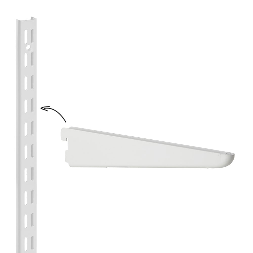 Kệ Railshelf 2 tầng H60cm - Kệ treo tường tùy biến kích thước & vị trí hiện đại - Bằng thép sơn tĩnh điện, kệ gỗ MFC phủ melamine