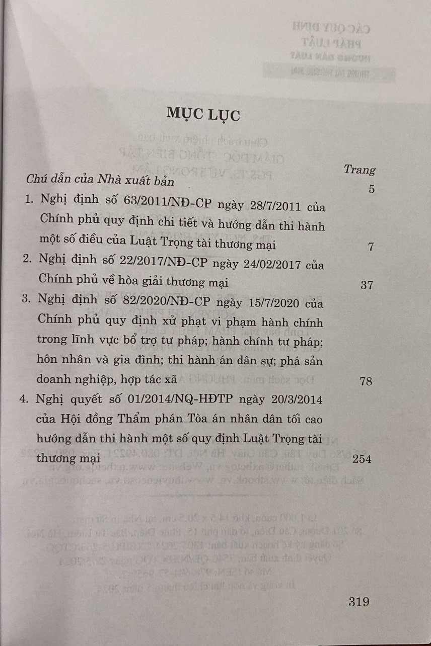 Các Quy Định Pháp Luật Hướng Dẫn Luật Trọng Tài Thương Mại